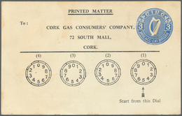 14453 Irland - Ganzsachen: Cork Gas Consumer Company: 1965, 3 D. Blue Printed Matter Card, Unused , Tiny S - Ganzsachen