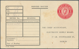 14468 Irland - Ganzsachen: Electricity Supply Board: 1951, 1 D. Red Printed Matter Card, Unused (filled In - Ganzsachen