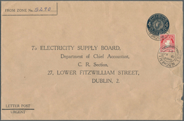 14469 Irland - Ganzsachen: Electricity Supply Board: 1964, 4 D. Black Blue Envelope On Laid Brown Wrapping - Entiers Postaux