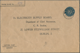 14486 Irland - Ganzsachen: Electricity Supply Board: 1963, 4 D. Greenish Blue Envelope On Laid Brown Wrapp - Entiers Postaux