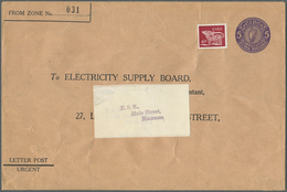 14489 Irland - Ganzsachen: Electricity Supply Board: 1966, 5 D. Violet Envelope On Laid Brown Wrapping Pap - Entiers Postaux