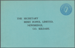 14500 Irland - Ganzsachen: Irish Ropes, Ltd.: 1967, 3 D. Blue "proxy" Card On Bluish Paper, Unused, Fine, - Entiers Postaux