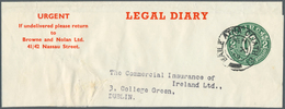 14510 Irland - Ganzsachen: The Legal Diary: 1958, 2 D. Green Newspaper Wrapper On White Paper Without Wate - Entiers Postaux