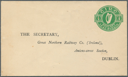 14513 Irland - Ganzsachen: Great Northern Railways: 1925, 1/2 D. Pale Green Envelope Without Watermark, Un - Entiers Postaux