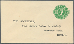 14514 Irland - Ganzsachen: Great Northern Railways: 1925, 1/2 D. Pale Green Envelope With Watermark, Unuse - Entiers Postaux