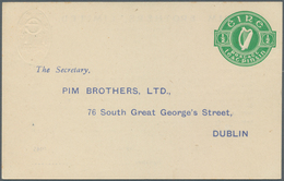 14522 Irland - Ganzsachen: Pim Brothers, Ltd., Dublin: 1945, 1/2 D. Pale Green "proxy" Card, Text In Blue, - Entiers Postaux