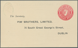 14529 Irland - Ganzsachen: Pim Brothers, Ltd., Dublin: 1950, 1 D. Red "proxy" Card, Text In Black, Unused, - Entiers Postaux
