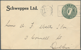 14536 Irland - Ganzsachen: Schweppes Ltd.: 1935, 2 D. Olive Green Envelope, Used Lokal From "BALE ÁTHA CLI - Entiers Postaux