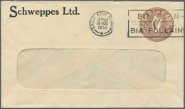 14538 Irland - Ganzsachen: Schweppes Ltd.: 1951, 2 1/2 D. Brown Window Envelope (edge Window), Used From " - Entiers Postaux