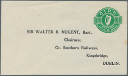 14540 Irland - Ganzsachen: Great Southern Railways: 1929, 1/2 D. Pale Green Envelope (grey Paper), Four Co - Entiers Postaux