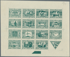 14617 Island: 1930, Composite Die Proof Sheet In Dark Olive Green Of Design Plate Only Of The Complete Set - Altri & Non Classificati