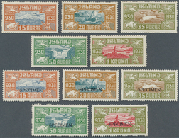 14625 Island: 1930, Allthing Airmail Issue, Regular And With Specimen-overprint, Unused - Sonstige & Ohne Zuordnung