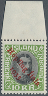14628 Island: 1933, 10 Kr. "Besuch Des Italienischen Luftgeschwaders Unter Balbo", Schneeweißes Perfekt Ze - Altri & Non Classificati
