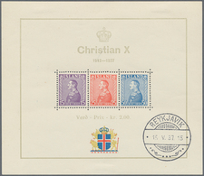 14630 Island: 1937, Blockausgaben "25 Jahre Regentschaft Von König Christian X" Mit Ersttagsstempel, Papie - Sonstige & Ohne Zuordnung