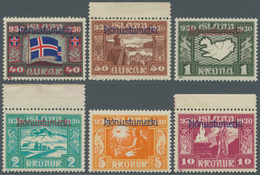 14635 Island - Dienstmarken: 1930, Freimarken 1.000 Jahre Allthing Mit Aufdruck 'pjónustumerki' Kompl. Sat - Servizio