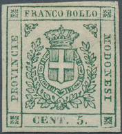 14658 Italien - Altitalienische Staaten: Modena: 1859, 5c. Green, Fresh Colour, Full Margins, Mint O.g. Wi - Modena
