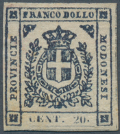 14661 Italien - Altitalienische Staaten: Modena: 1859, 20c. Bluish Violet, Fresh Colour, Full Margins, Min - Modena