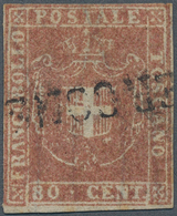 14703 Italien - Altitalienische Staaten: Toscana: 1860, Provisorial Government, 80 C Light Brown, Used. Ce - Toskana