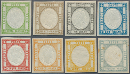 14704 Italien: 1861, Neapolitan Province, ½t. To 50gr., Complete Set Of Eight Values, Bright Colours, Clos - Storia Postale