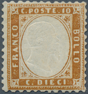 14709 Italien: 1862, 10c. Brown, Better Shade, Fresh Colour, Normally Perforated, Mint O.g., Creasing At U - Storia Postale