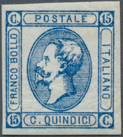 14712 Italien: 1863, 15c. Blue, Type I, Fresh Colour, Full To Wide Margins, Unmounted Mint, Signed A.Diena - Poststempel