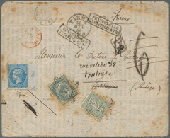 14713 Italien: 1866, Printed Matter (circular) From PARMA To Tarascon/France Franked On Departure With !1 - Marcophilie