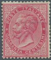 14718 Italien: 1863, 40c. Carmine, Fresh Colour And Well Perforated, Mint O.g. With Hinge Remnant, Signed - Poststempel