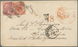 14719 Italien: 1866 (7 Sept): Small Cover From Firenze (Florence) To Philadelphia Franked With 40 C Carmin - Poststempel