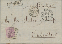 14720 Italien: 1863, 60 C Violet Emanuel II., Tied By Boxed Grid Cancel "13", Single Franking On Folded Le - Poststempel