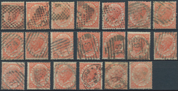 14722 Italien: 1863. Lot Of 20 Used Copies "2 L Redorange King Victor Immanuel". Different Canncellations. - Poststempel