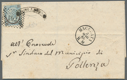 14724 Italien: 1866, Cover Sent From Monte S. Giusto To Pollenza And Franked With "20 On 15 Cmi. Blue In T - Storia Postale