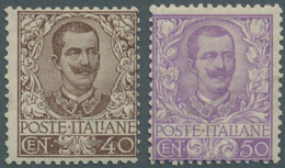 14735 Italien: 1901, 40c. Brown And 50c. Violet, Fresh Colour And Well Perforated, Unmounted Mint, Signed - Poststempel