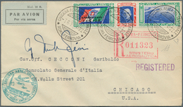 14757 Italien: 1933, Mass Flight Triptych 5.25 + 44.75 L. "I-GIOR" On Well Preserved Registered Letter ROM - Poststempel