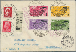 14760 Italien: 1934, Erstflug Rom-Buenos Aires, Flugpost-Aufdruckausgabe, 4 Werte Komplett Mit Beifrankatu - Poststempel