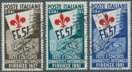 14773 Italien: 1951, Gymnastic Competition, Complete Used Set, Sign. Raybaudi. In Used Condition The Rares - Marcophilie