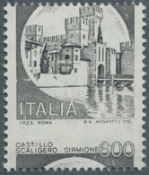 14775 Italien: 1980, 600 L Scaliger-Kastell, Simione, In Black Without Green Color And Misperforated, With - Poststempel