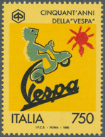 14777 Italien: 1996, 750 L. MOTORROLLER Mit Extrem Seltener Abart "Zusätzlicher Gelbdruck Des Hintergrunde - Marcophilie