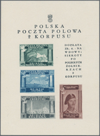 14786 Italien - Militärpostmarken: Feldpost: 1945, "POCZTA POLOWA 2. KORPUSU" Block Issue With 45 Gr., 55 - Militärpost (MP)