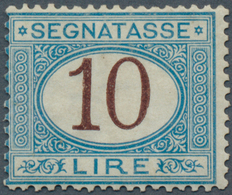 14810 Italien - Portomarken: 1874, 10l. Blue/brown, Fresh Colour, Well Perforated, Mint O.g., Faint Toning - Segnatasse