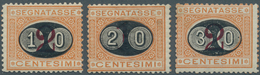 14814 Italien - Portomarken: 1890/1891, Overprints, Complete Set Of Three Values Mint O.g., Several Signat - Taxe