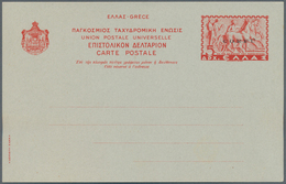 14822 Italienische Besetzung 1941/43 - Griechenland: 1941, CORFU, Stationery Card 5dr. Red With "CORFU" Ov - Cefalonia & Itaca