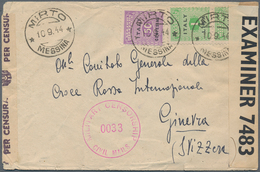 14831 Italien - Alliierte Militärregierung - Sizilien: 1944, 50 C Lilac/black And 2 X 1 L Bright Green/bla - Occup. Anglo-americana: Sicilia