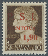 14839 Italien - Lokalausgaben 1944/45 - Mantova: 1945, Lokalausgaben MANTOVA, 1,90 Lire Auf 10 C. Sauber P - Altri & Non Classificati
