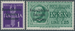 14841 Italien - Lokalausgaben 1944/45 - Teramo: 1944, 15 C. - 1,25 L. With Overprint "Repubblica Sociale I - Emissioni Locali/autonome