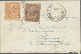 14844 Italienische Post Im Ausland - Allgemeine Ausgabe: 1870, Small Ladies Envelope Franked With 10 And 3 - Autres & Non Classés