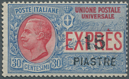 14853 Italienische Post In Der Levante: 1922, Constantinople Issue, 15pi. On 30c. Blue/red Express Stamp, - Emissioni Generali