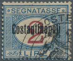 14854 Italienische Post In Der Levante - Portomarken: 1922, 2l. Blue/carmine With Control Stamp, Mint O.g. - Amtliche Ausgaben