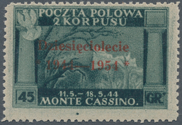 14883 Italien - Besonderheiten: CORPO POLACCO - Governo Polacco Di Londra: 1954, Overprint Issue 45 C. Dar - Non Classificati