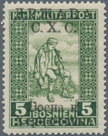 14885 Jugoslawien: 1918, Postal Stamp 5 + 2 (H) With Black Overprint In Cyrillic Writing, Signed Zrinjscak - Storia Postale