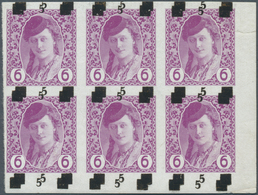 14886 Jugoslawien: 1918, 5 On 6h. Lilac, Marginal Block Of Six From The Lower Right Corner Of The Sheet (t - Lettres & Documents